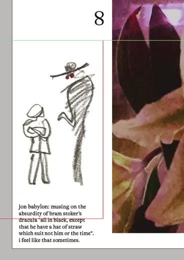 Number 8, a pencil drawing and a short text by Jon Babylon